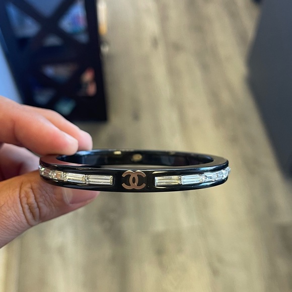 CHANEL Logo Crystal Bangle Bracelet - Picture 3 of 8